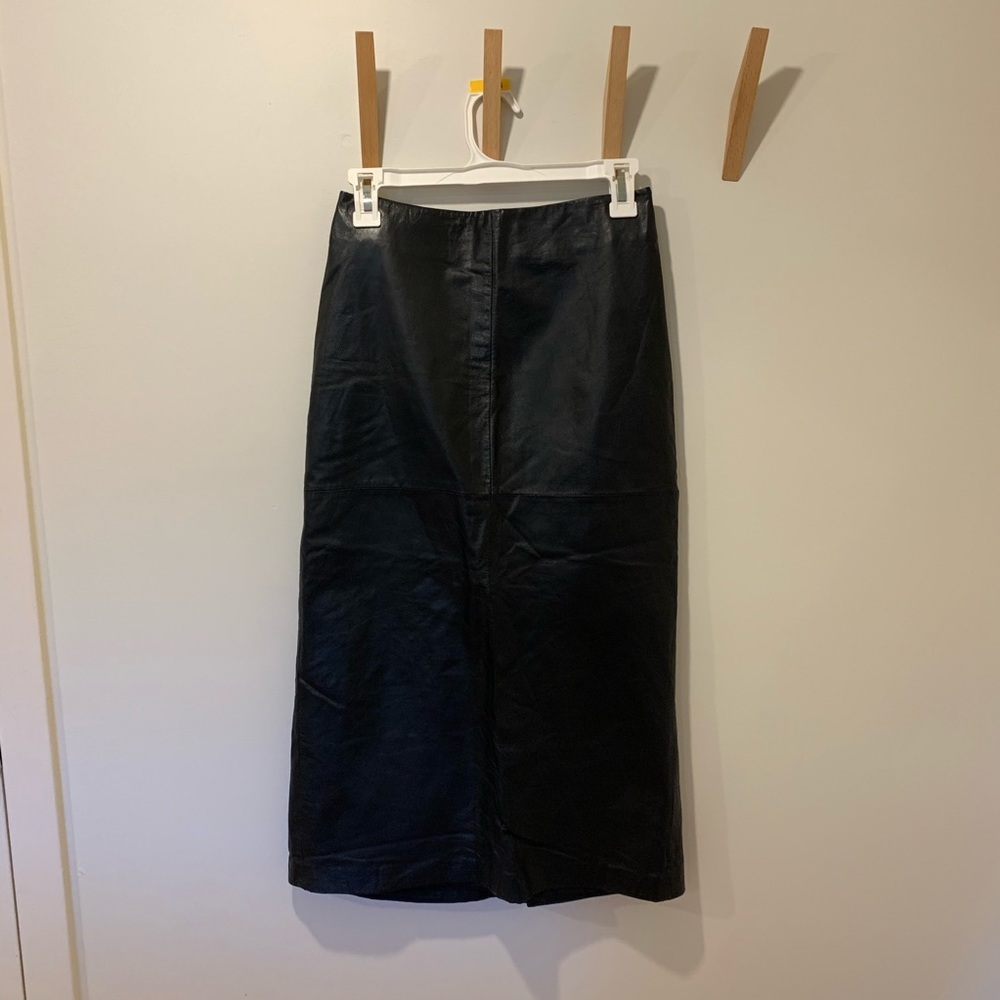 Leather pencil skirt